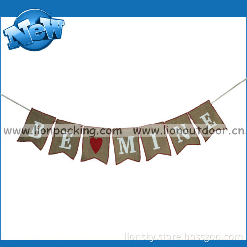 Merry Christmas Burlap Jute Banner String